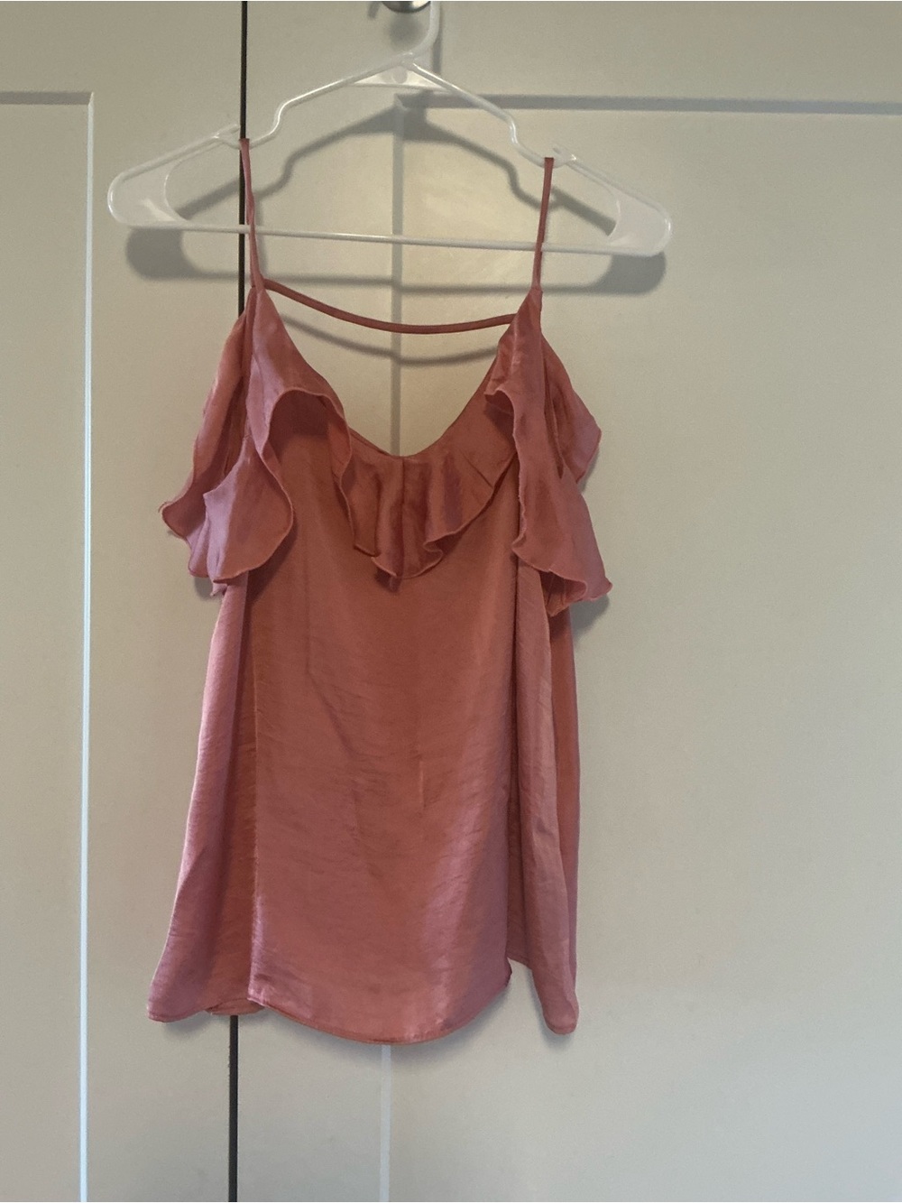 Pink Ruffle Strap Tank Top - Picture 2 of 3